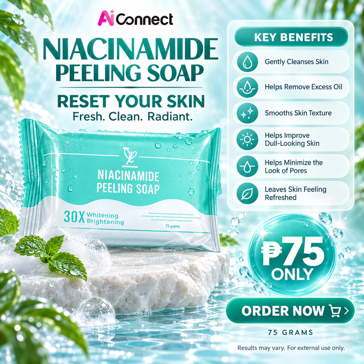 Niacinamide Peeling Soap — Skincare & Beauty product ng AIConnect