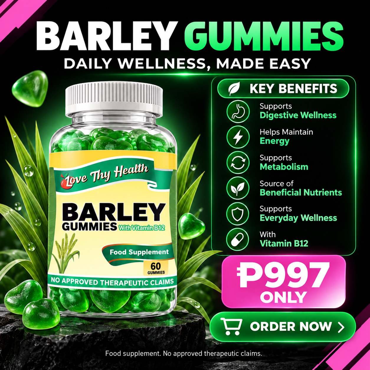Barley + B12 Gummies — Health Gummies product ng AIConnect